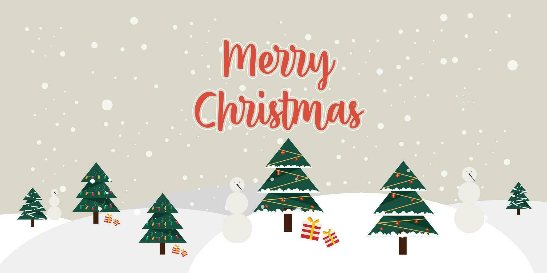 Modern Vector Merry Christmas Web Banner Template Design