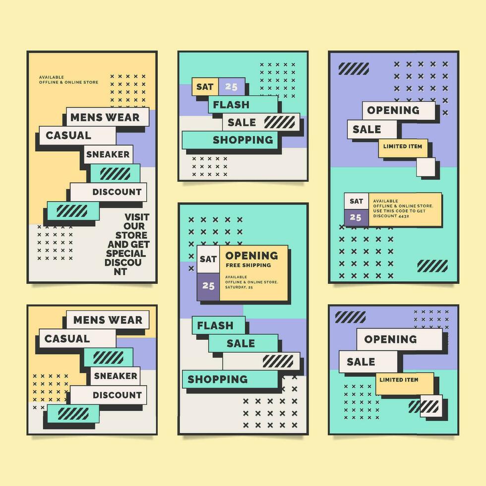 Feeds and stories template for social media promotion vector