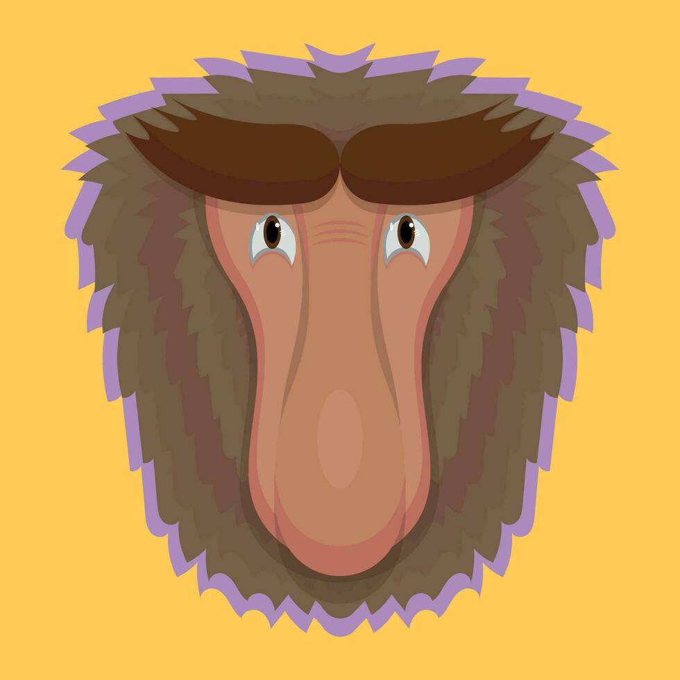 proboscis monkey isolated on flat background vector