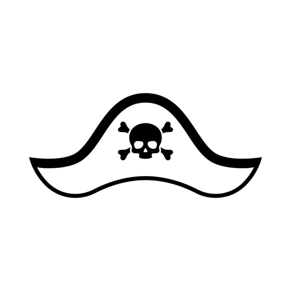 Pirate hat line icon isolated on white background vector