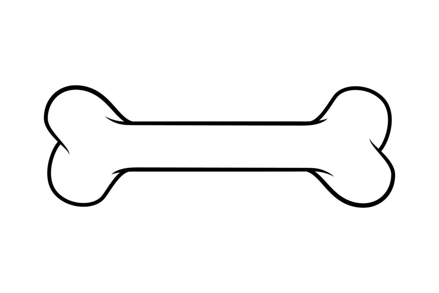 Dog bone line art isolated on white background. vector