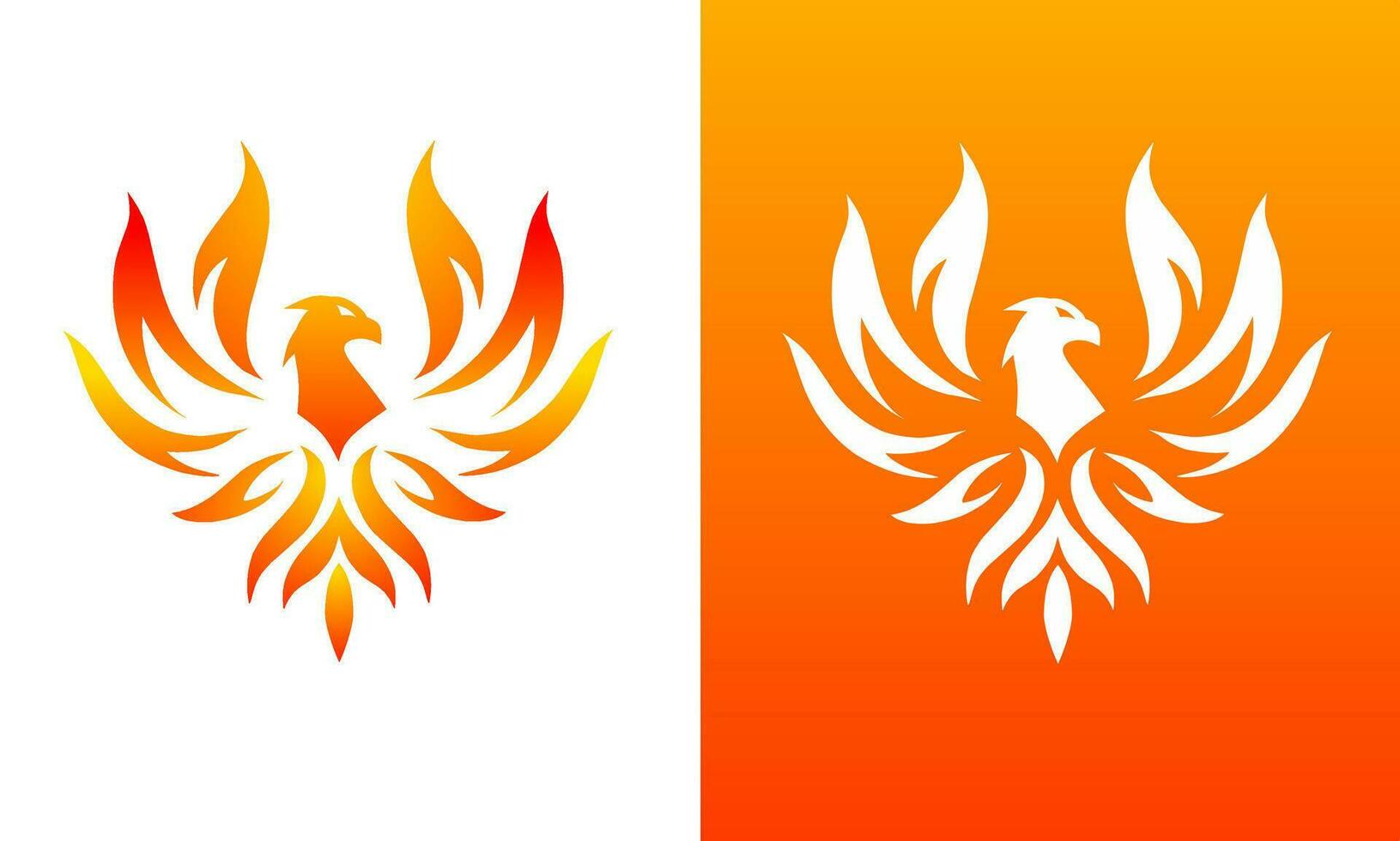 Illustration vector graphics of Fire colored Phoenix bird symbol logo template
