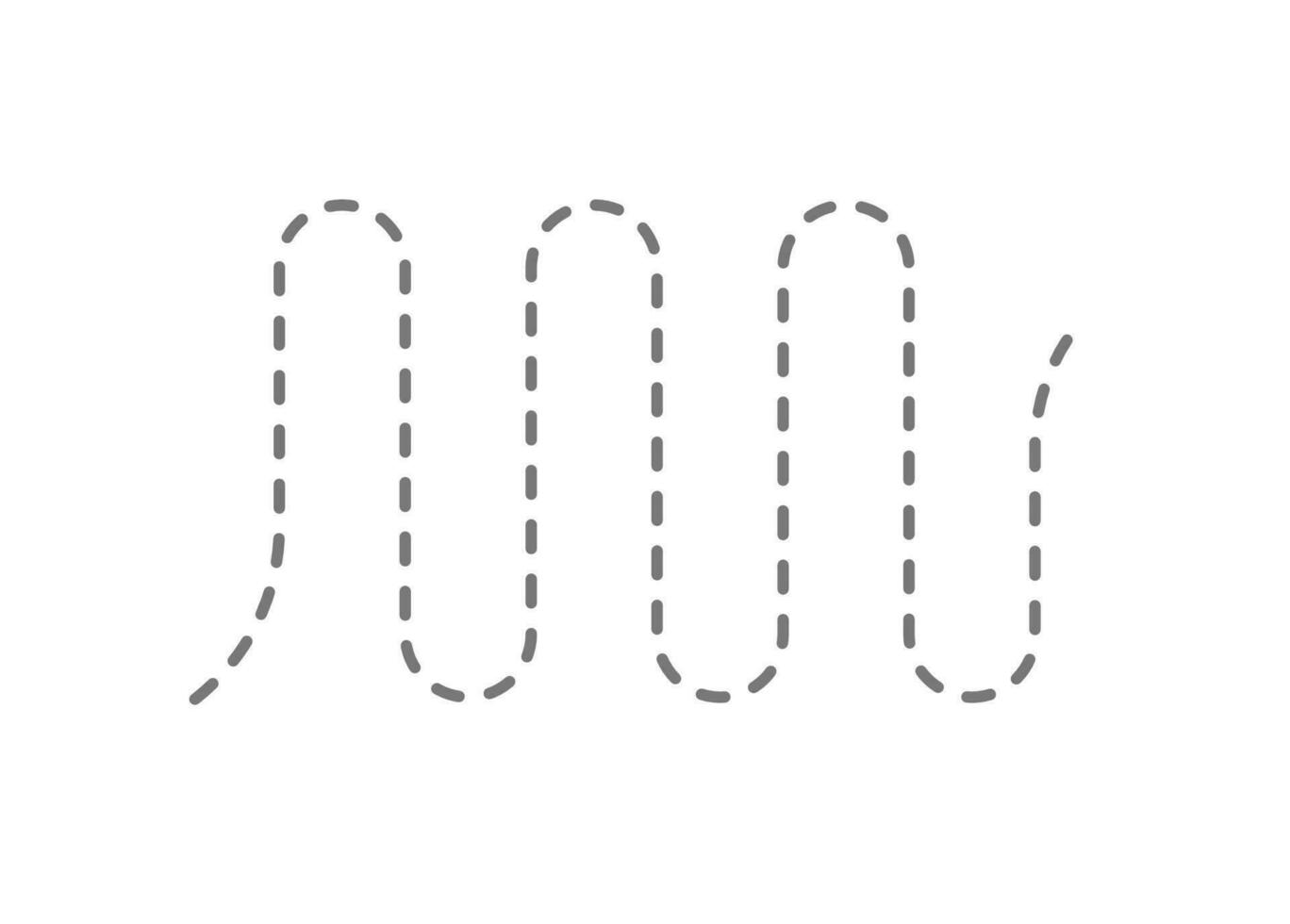 Curve spiral dashed line or abstract wave swirl line as track or signal element vector isolated image