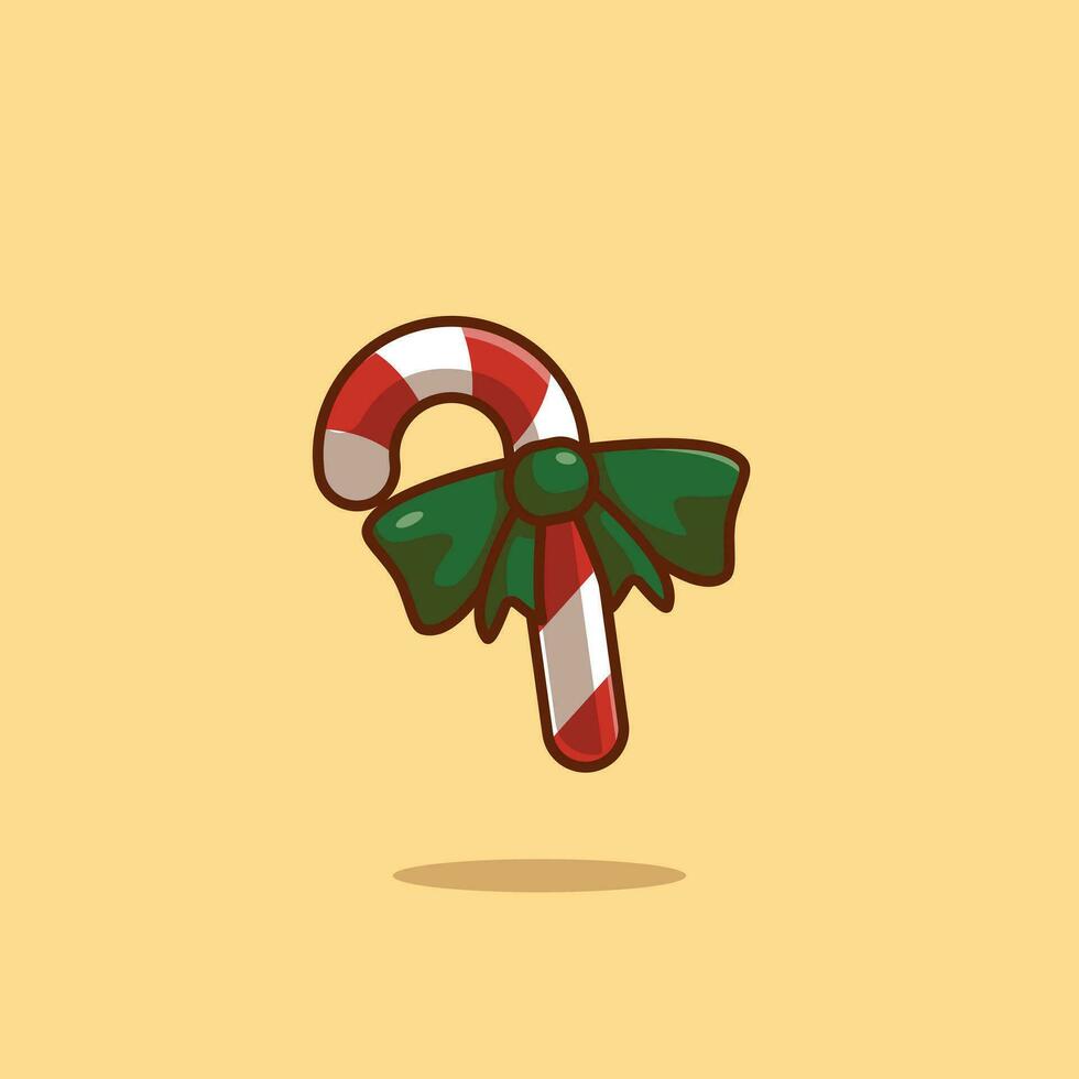 Christmas candy cane cartoon vector illustration crhistmas stuff concept icon isolated