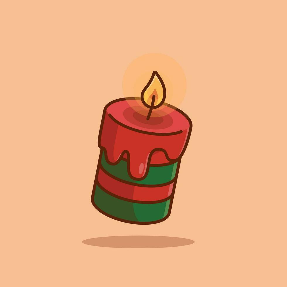 Christmas candle cartoon vector illustration crhistmas stuff concept icon isolated