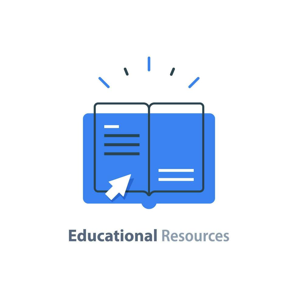 Internet education concept, e-learning resources, distant online courses vector