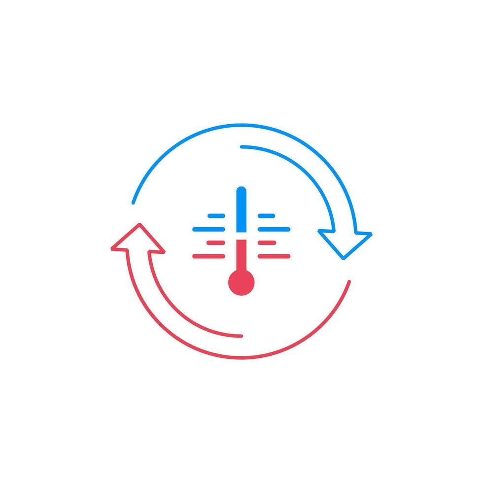 enfriamiento y calefacción sistemas logo, aire acondicionamiento Servicio iconos, clima controlar concepto vector