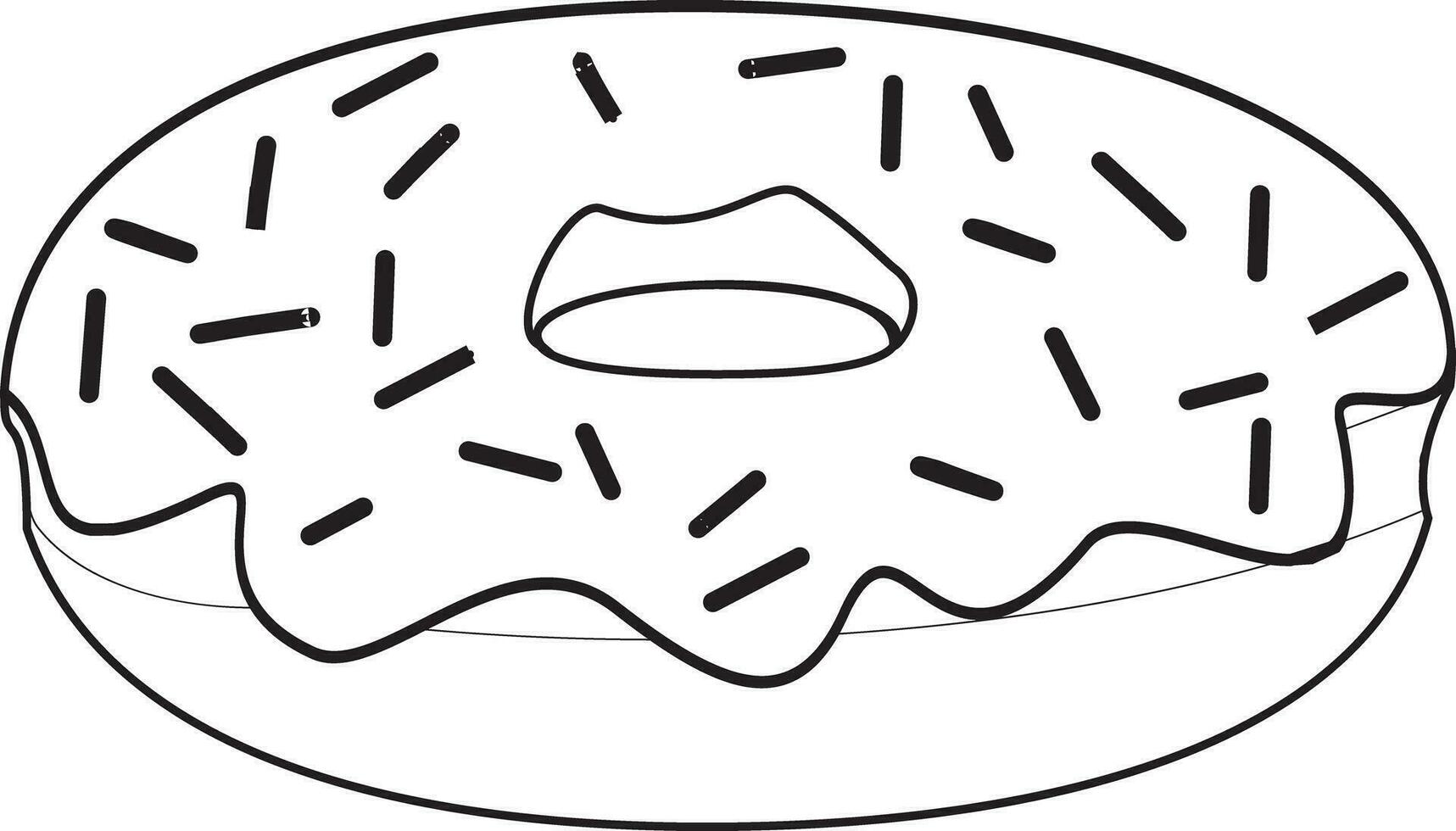 Donut vector in black and white