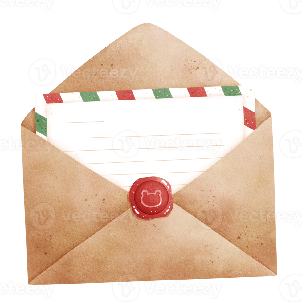 Watercolor Christmas Mail Illustration png