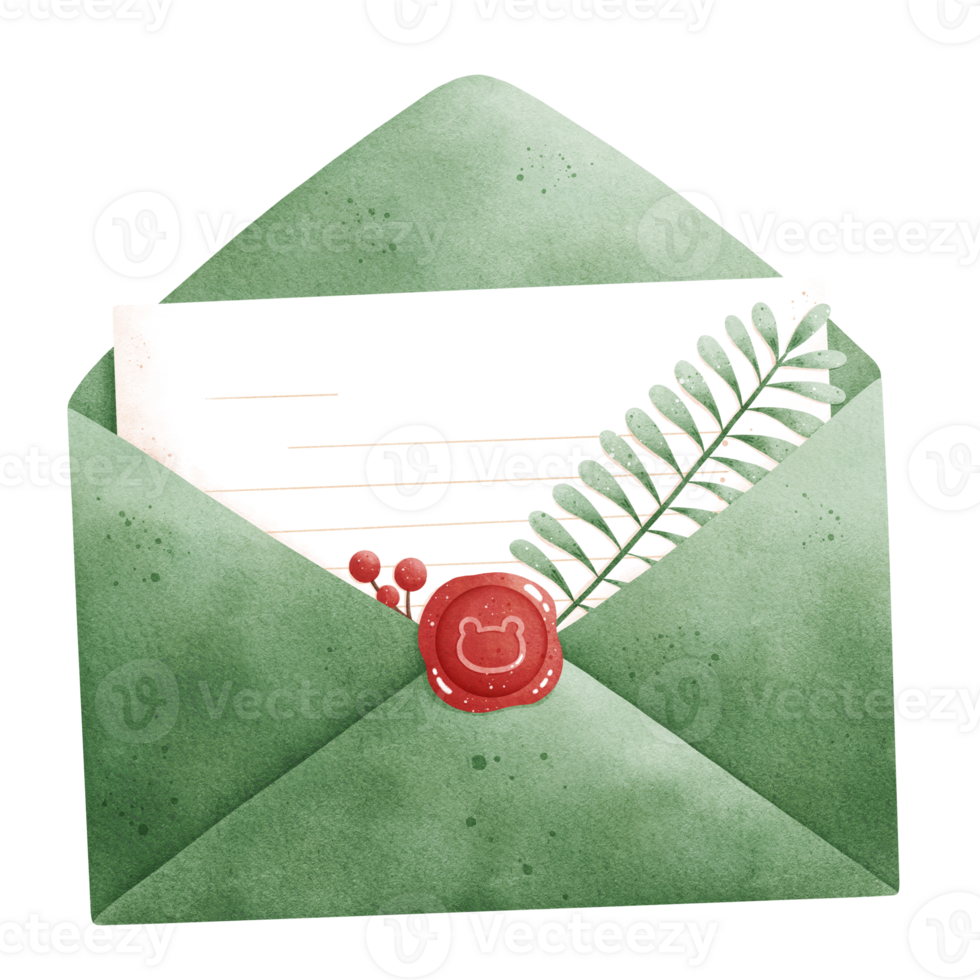 Watercolor Christmas Mail Illustration png