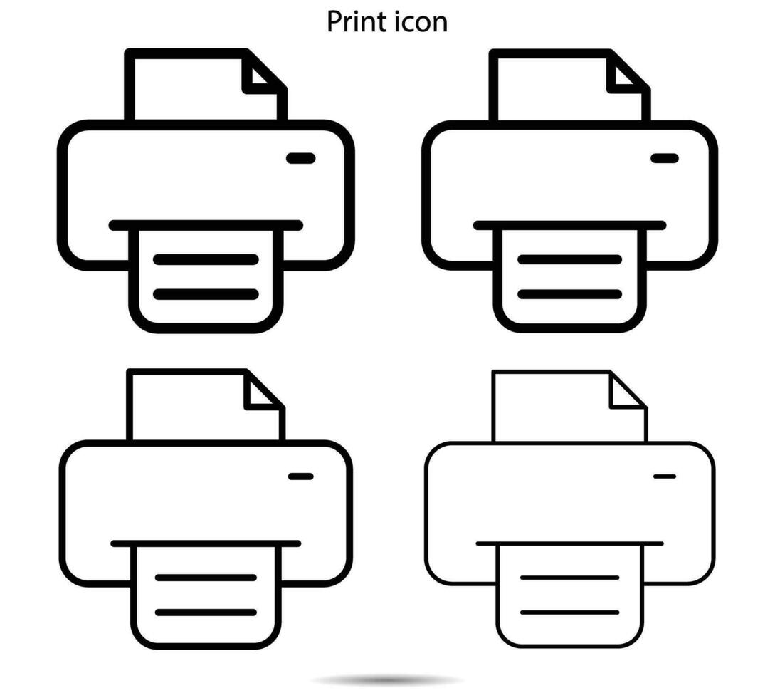 impresión icono, vector ilustración