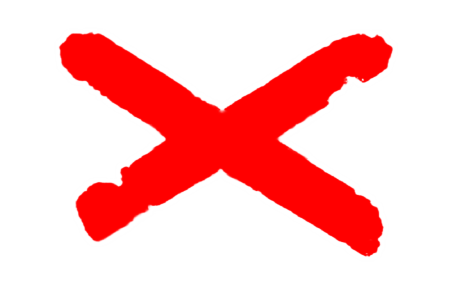 Red X mark symbol grungy png