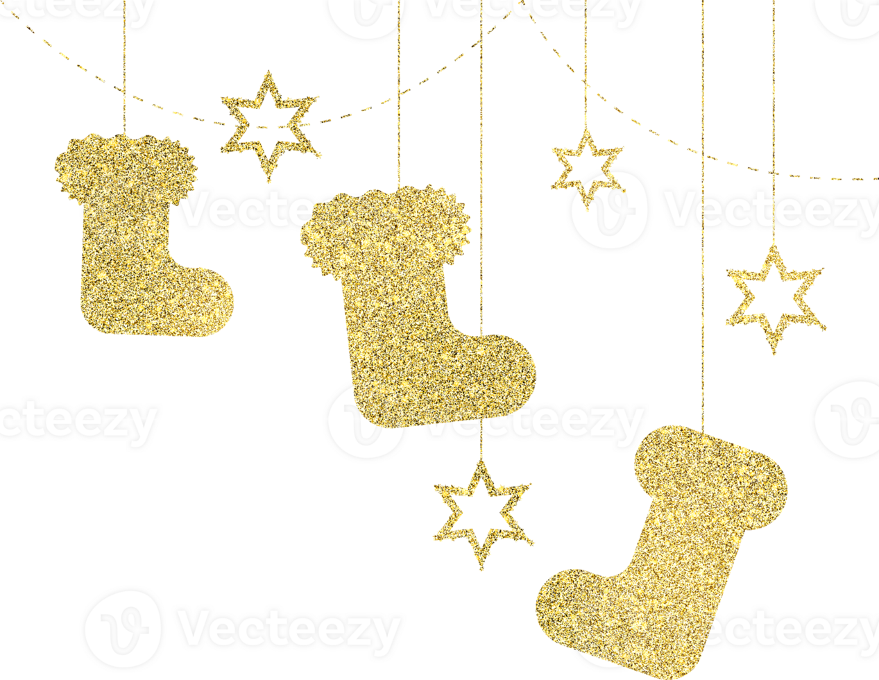 Golden new year illustration with glitter texture png