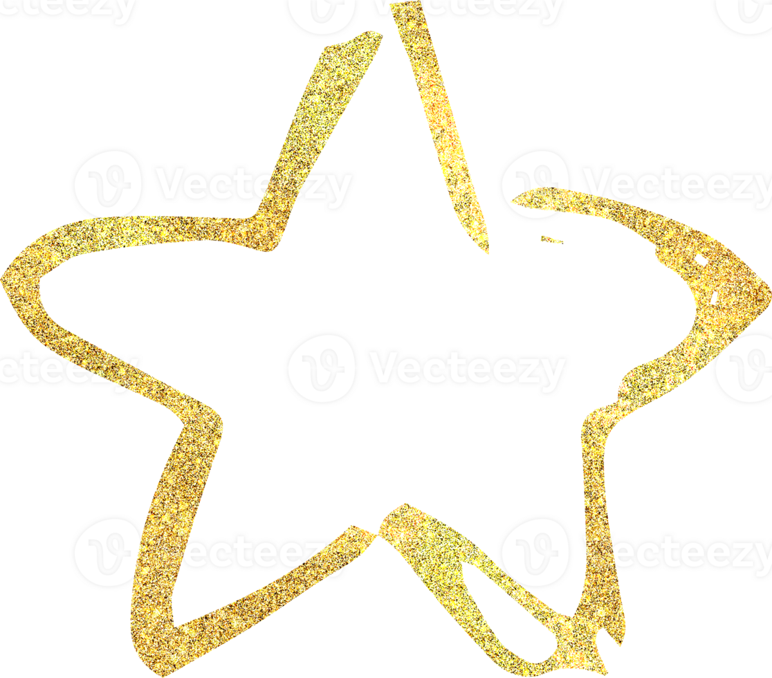 golden hand drawn glitter sky object png