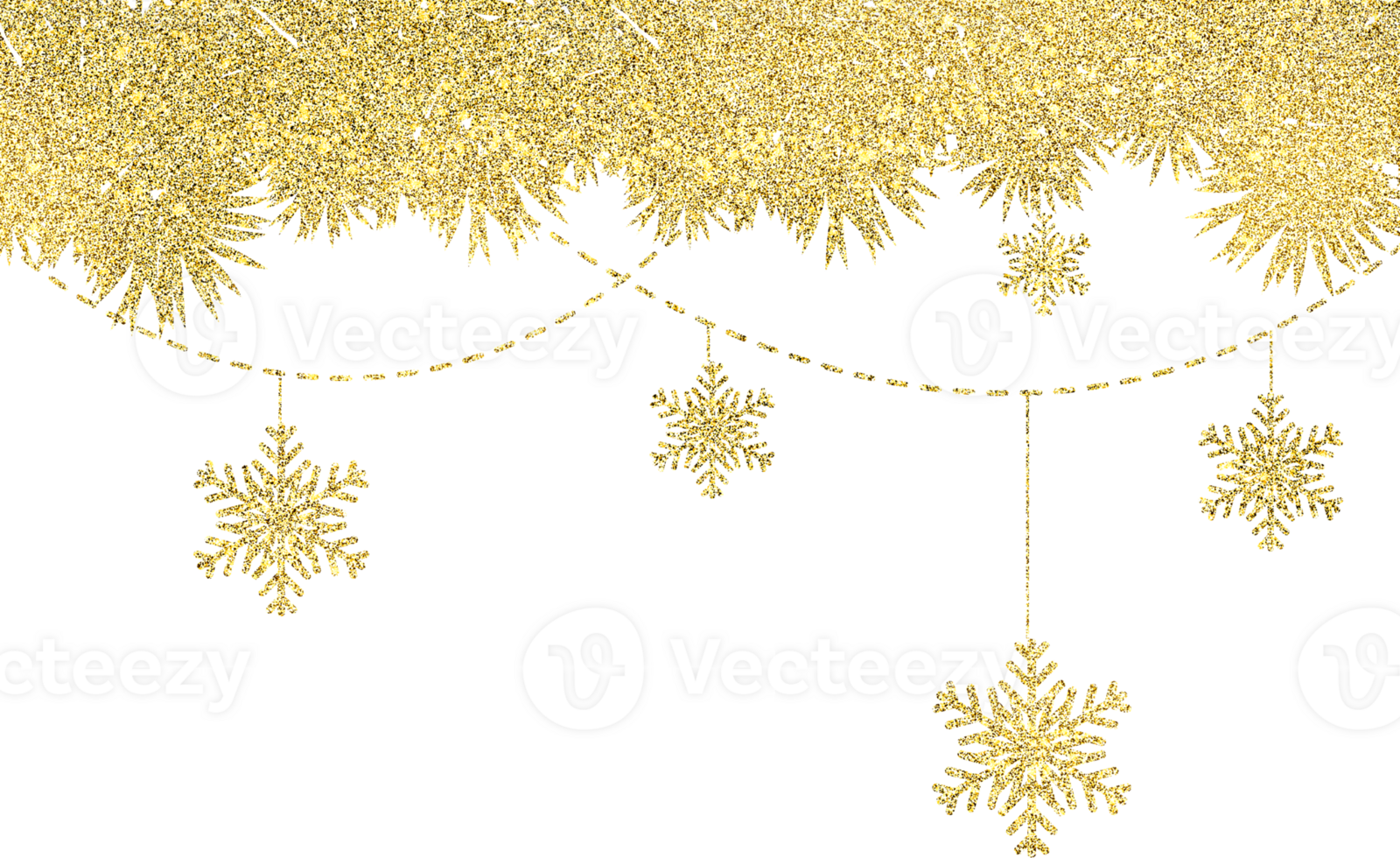 golden snowflake with glitter texture png
