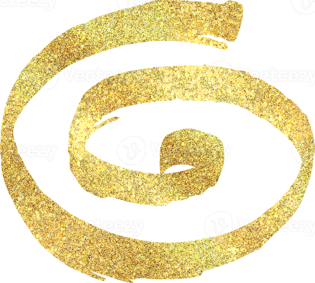 Golden hand drawn line png