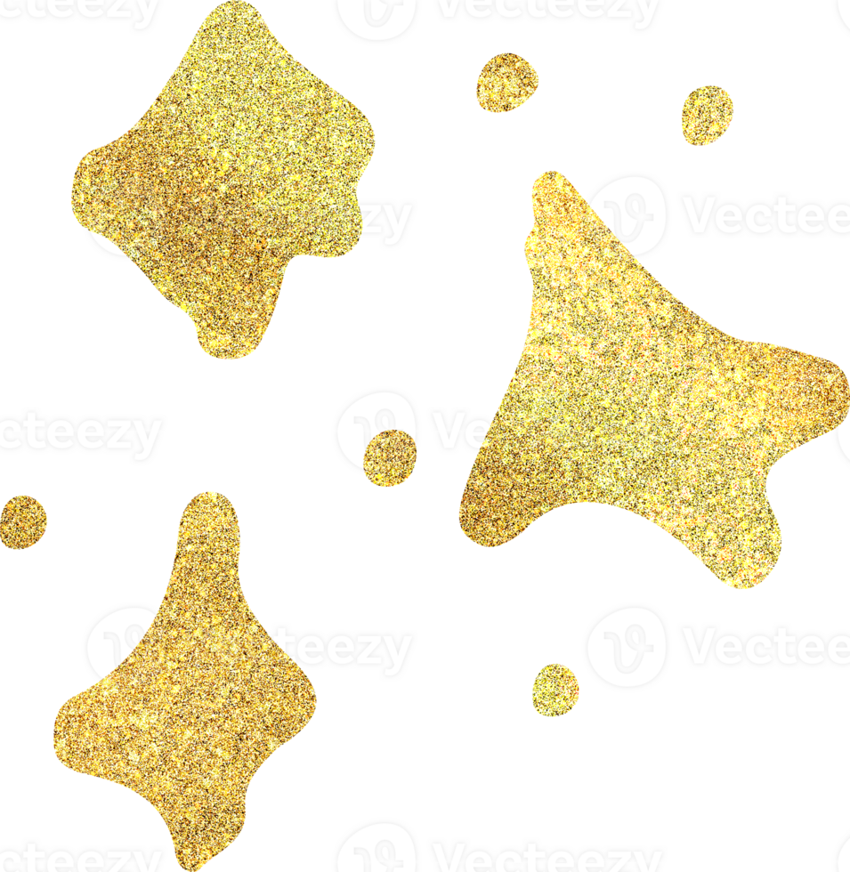 golden hand drawn glitter sky object png
