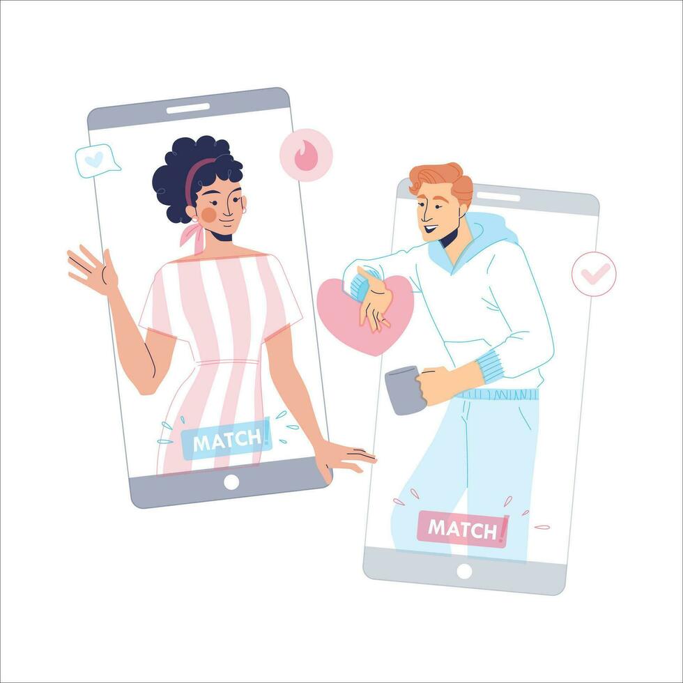 illustration vector of expressing love with smartphone