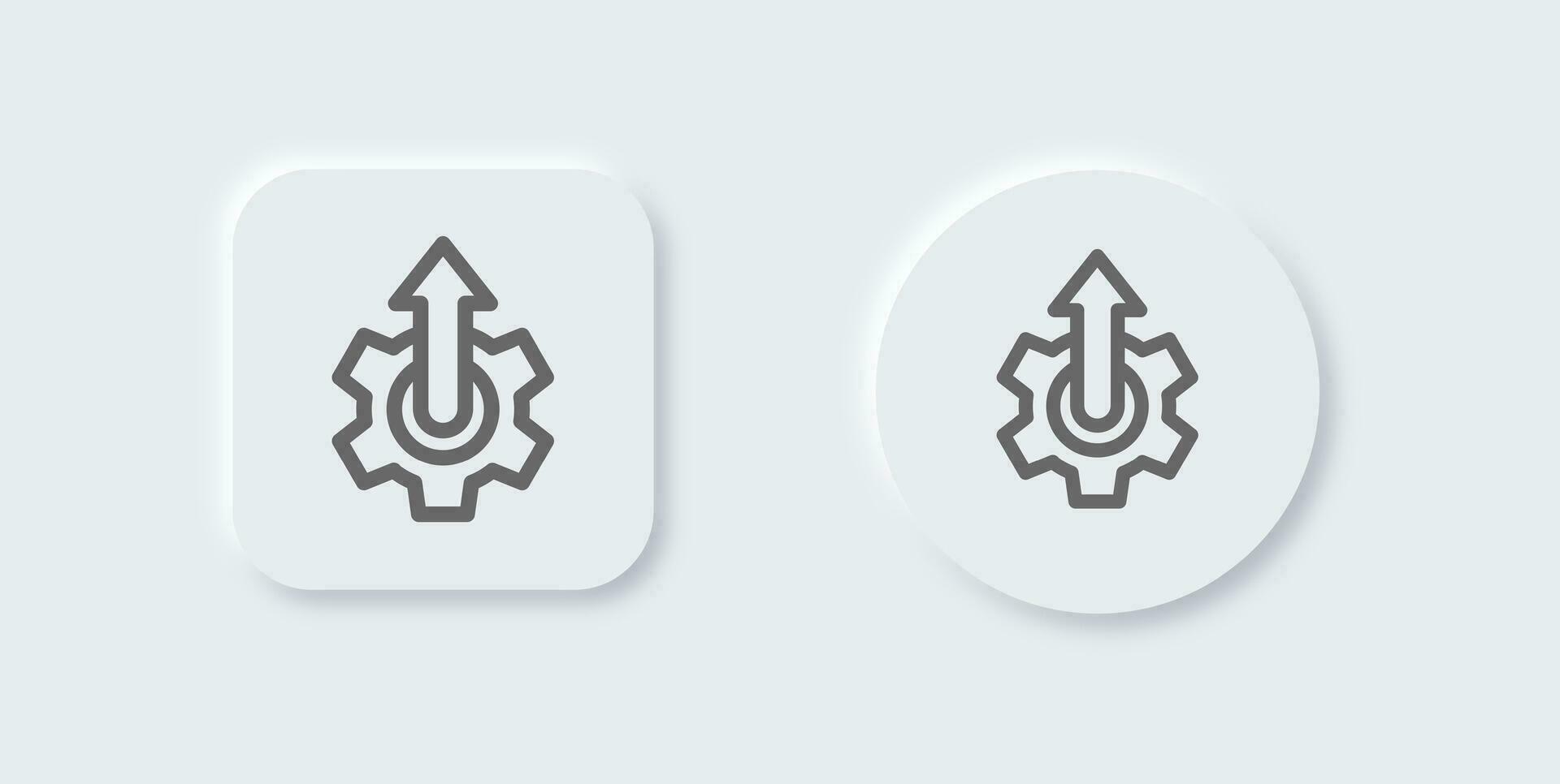 Advance line icon in neomorphic design style. Growth signs vector illustration.