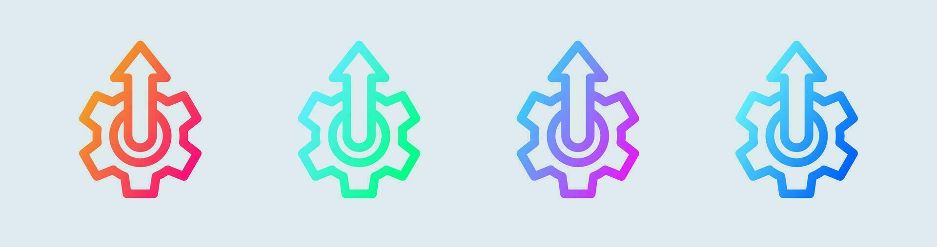 Advance line icon in gradient colors. Growth signs vector illustration.