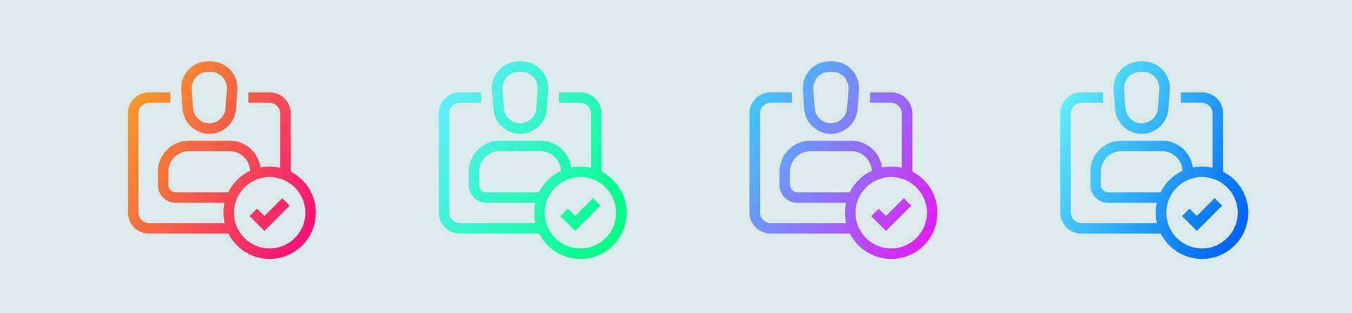 Online line icon in gradient colors. Account signs vector illustration.