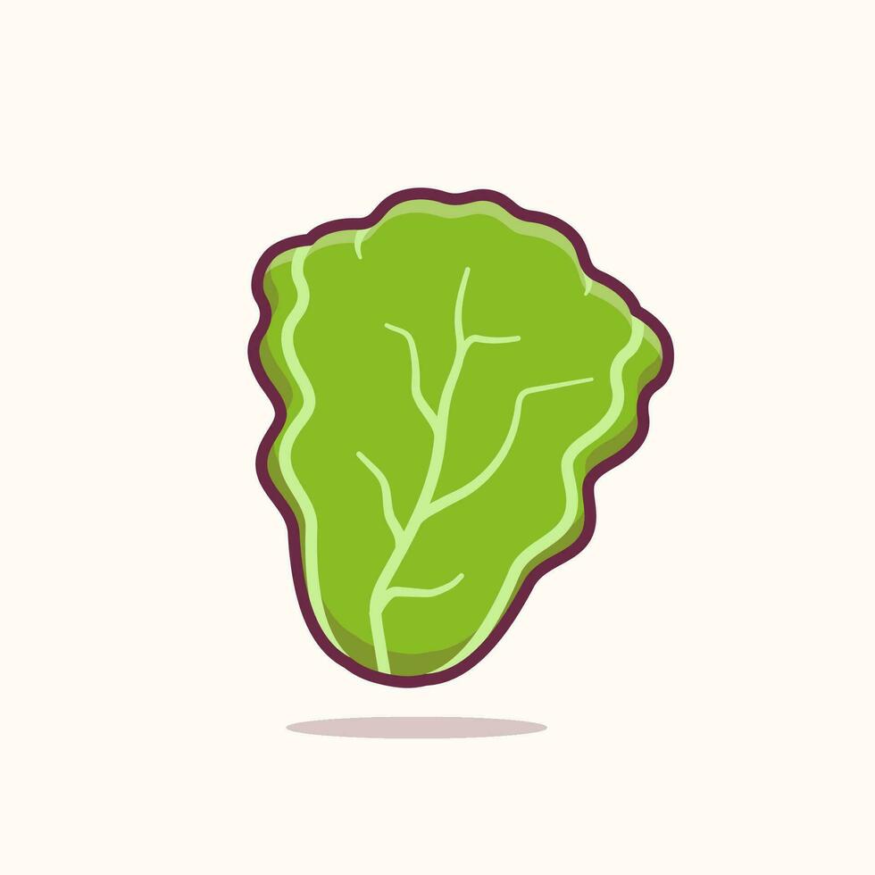 lechuga hoja vegetal plano ilustración, vegetal sano comida vector ilustración