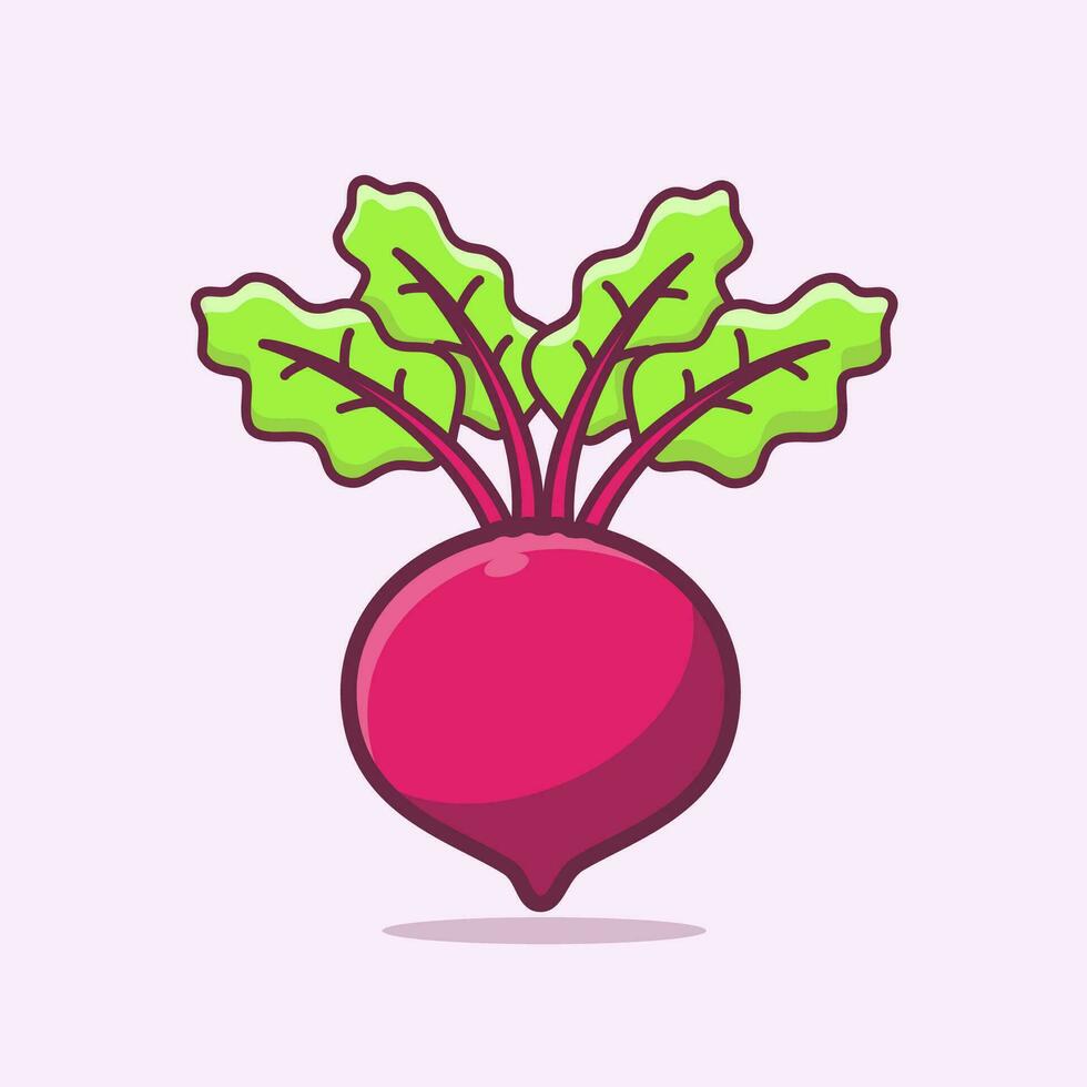 Beetroot Vegetable Flat Illustration, Vegetable healthy food vector illustration