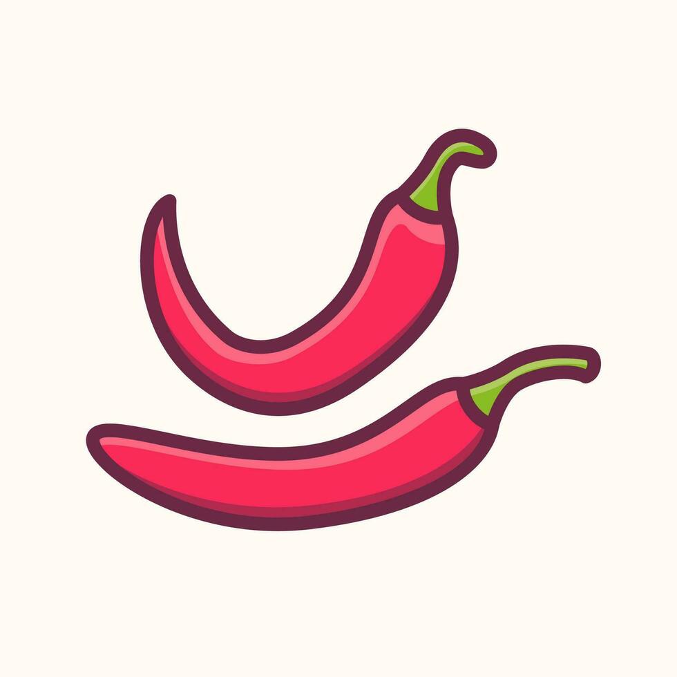Red Chili pepper Illustration, Vegetable healthy food vector illustration
