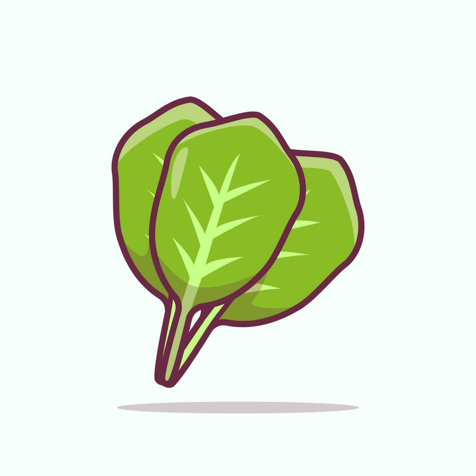 Spinach Vegetable Flat Illustration, Vegetable healthy food vector illustration
