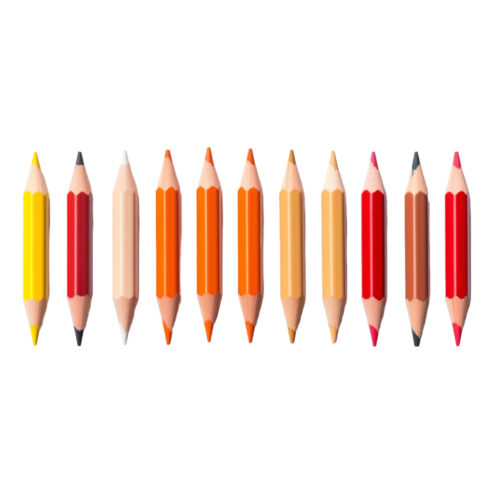 AI generated Colorful Pencils Pack on Transparent Background - Ai Generated png