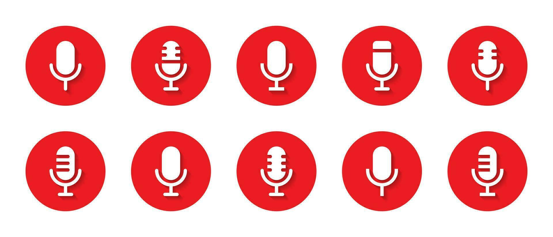 Microphone button icon vector in flat style. Mic symbol
