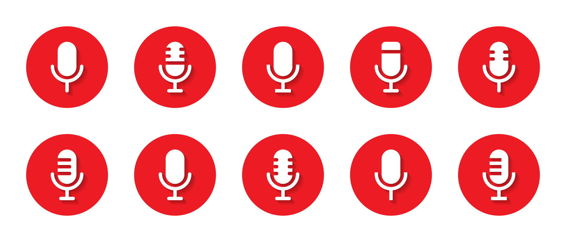 Microphone button icon vector in flat style. Mic symbol 35048585 Vector