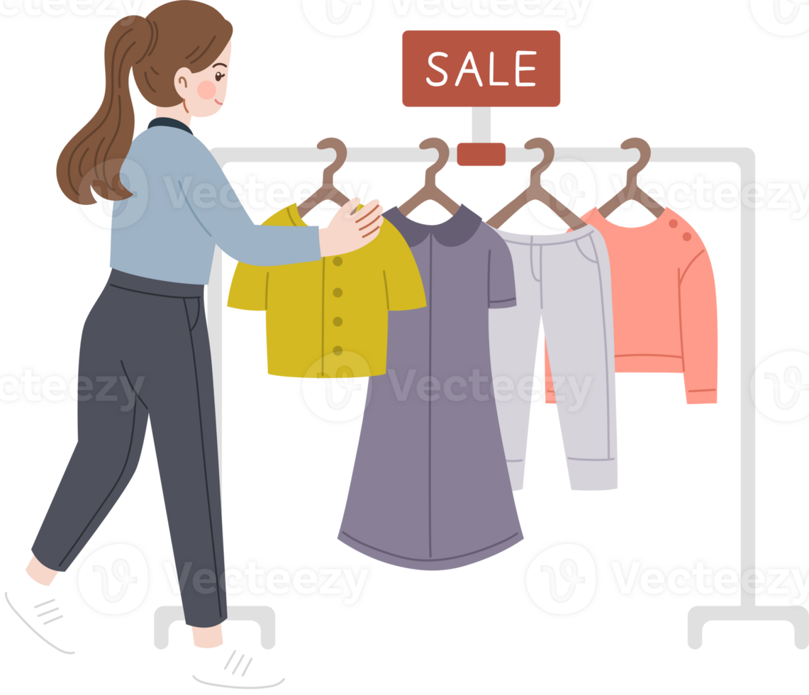 femme, achats, vêtements png