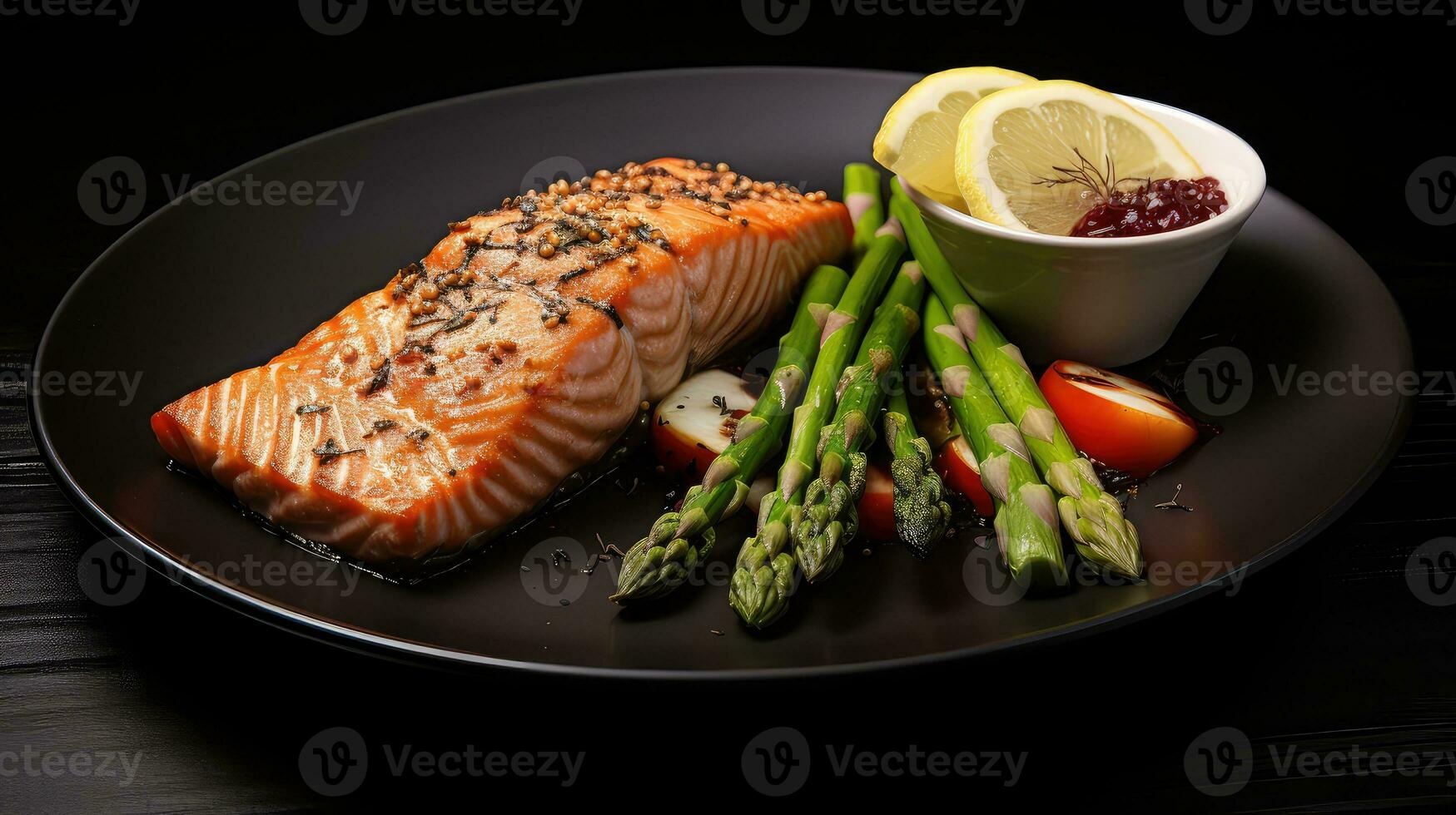 AI generated background salmon healthy food smoked ai generated photo