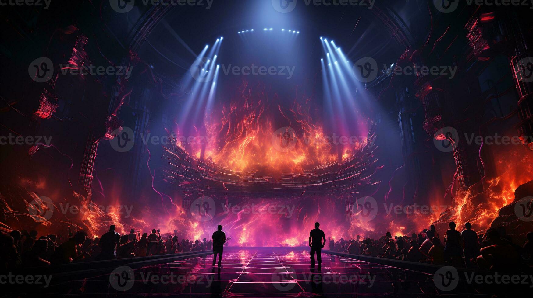 AI generated 3D background for concert stage photo