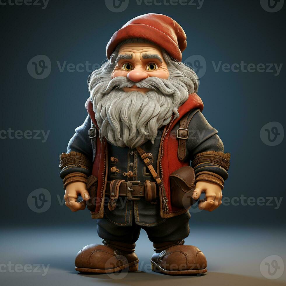 AI generated 3d cartoon dwarf photo