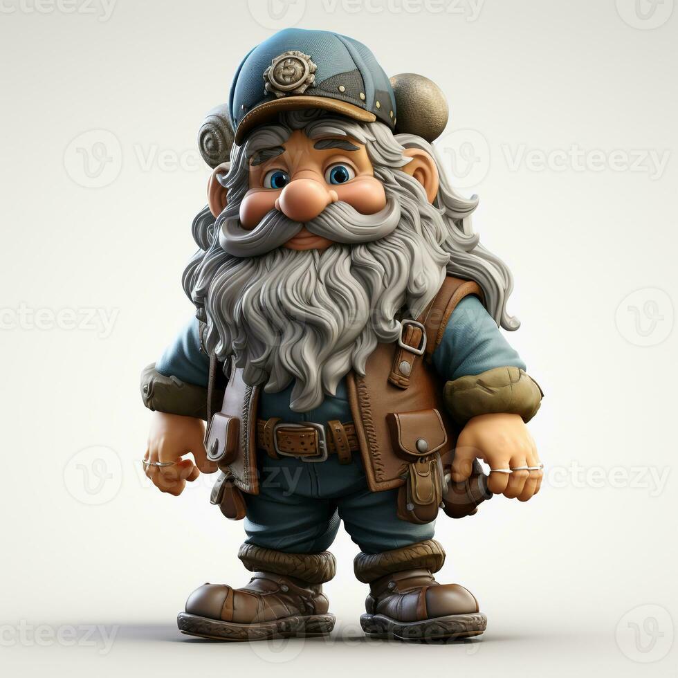 AI generated 3d cartoon dwarf photo