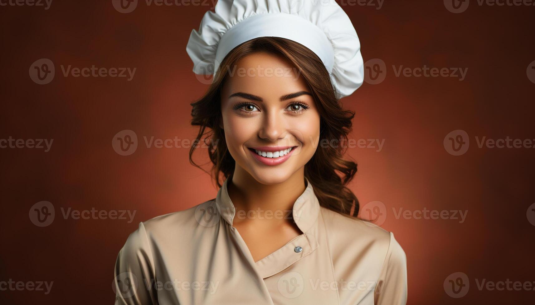 AI generated Smiling woman holding bouquet, looking at camera, enjoying coffee generated by AI photo