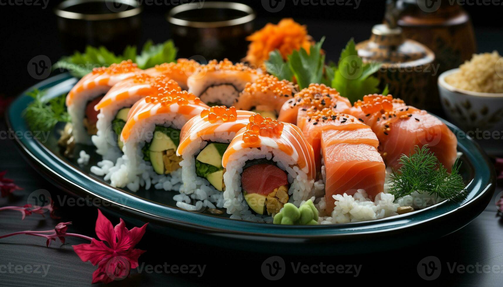 ai generado un fresco, sano comida en un de madera lámina, cocido vegetariano generado por ai foto