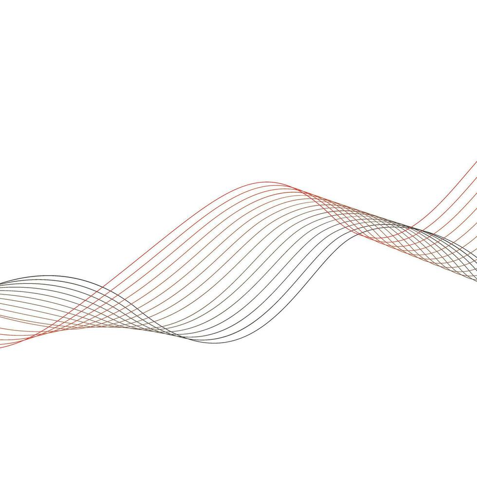 modern simple abstract red and black color wavy pattern art vector
