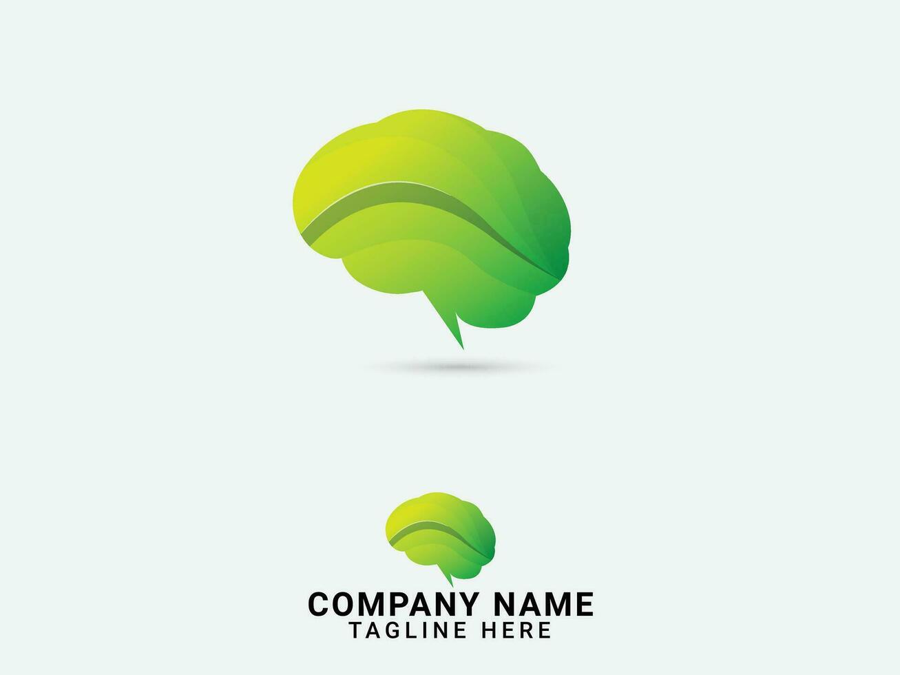 Green Brain logo design. Brain idea logo design. Tech mind. Creative design. Doctor. Human. Hospital. Colorful brain vector art