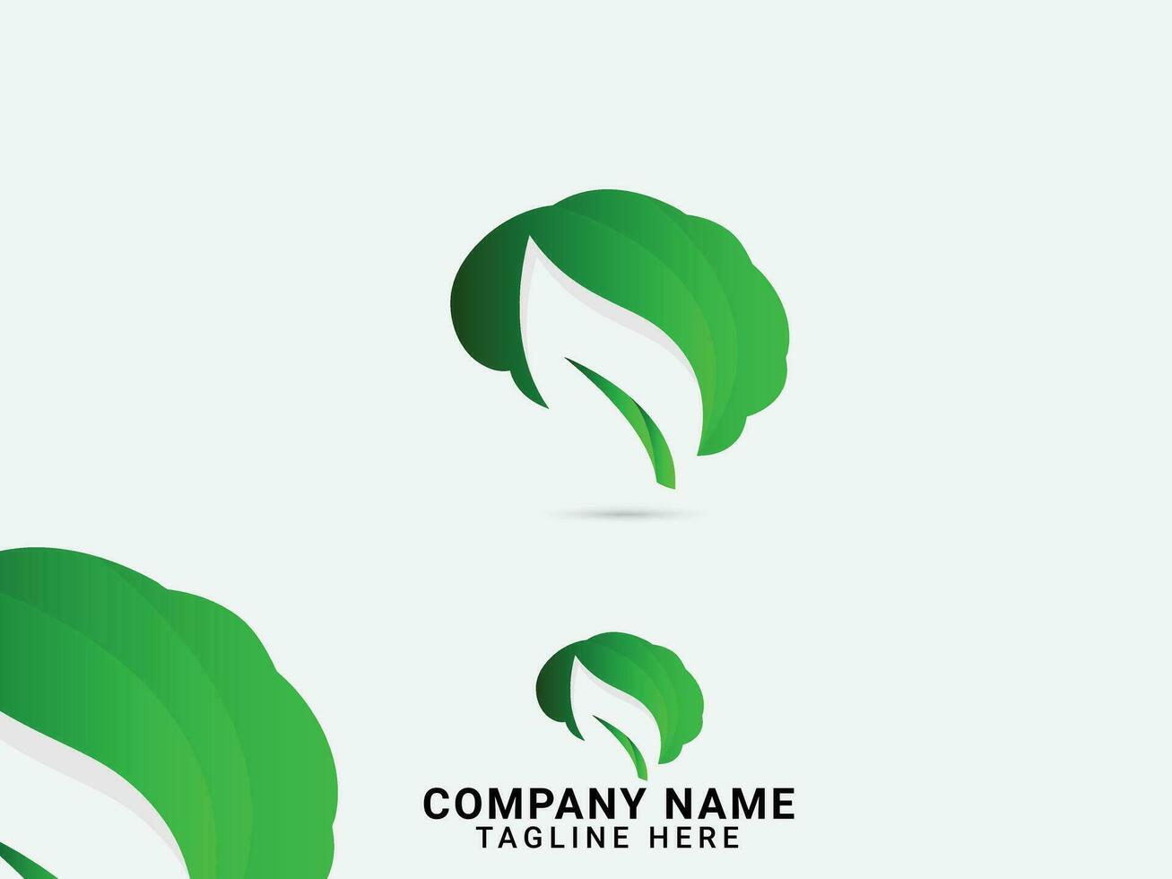 eco cerebro logo diseño. natural cerebro vector Arte. negocio. verde. hoja. prima modelo. vistoso diseño. hospital. cerebro logo