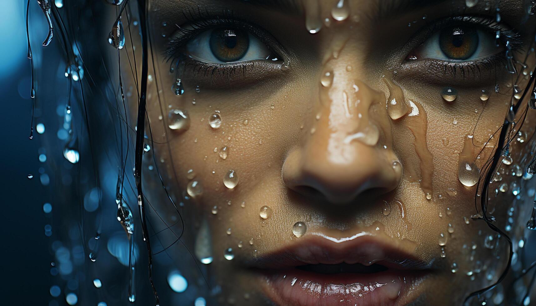 ai generado joven mujer en naturaleza, en pie con confianza, sonriente, mirando lejos generativo ai foto