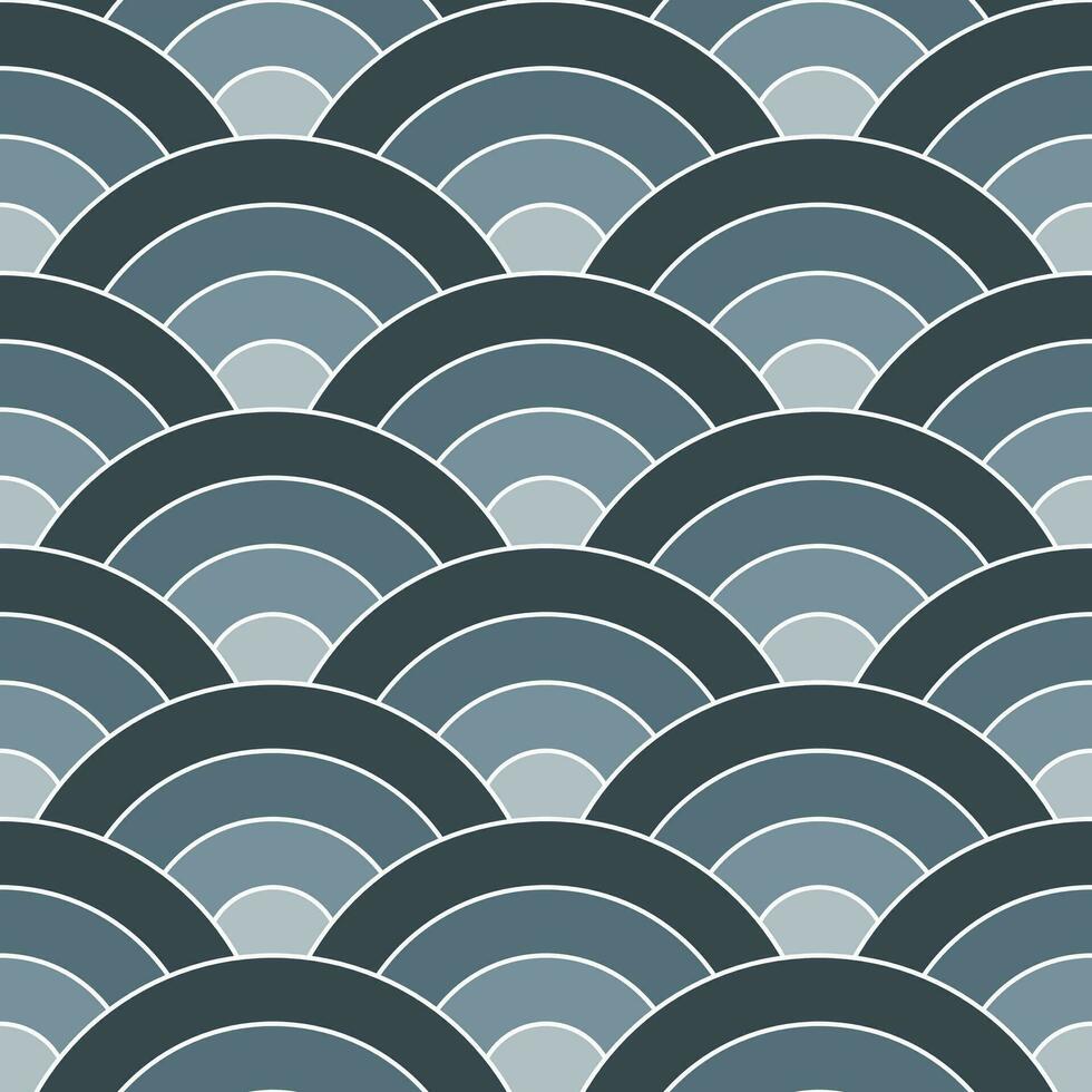 Grey shade of Japanese wave pattern background. Japanese pattern vector. Waves background illustration. for clothing, wrapping paper, backdrop, background, gift card. vector
