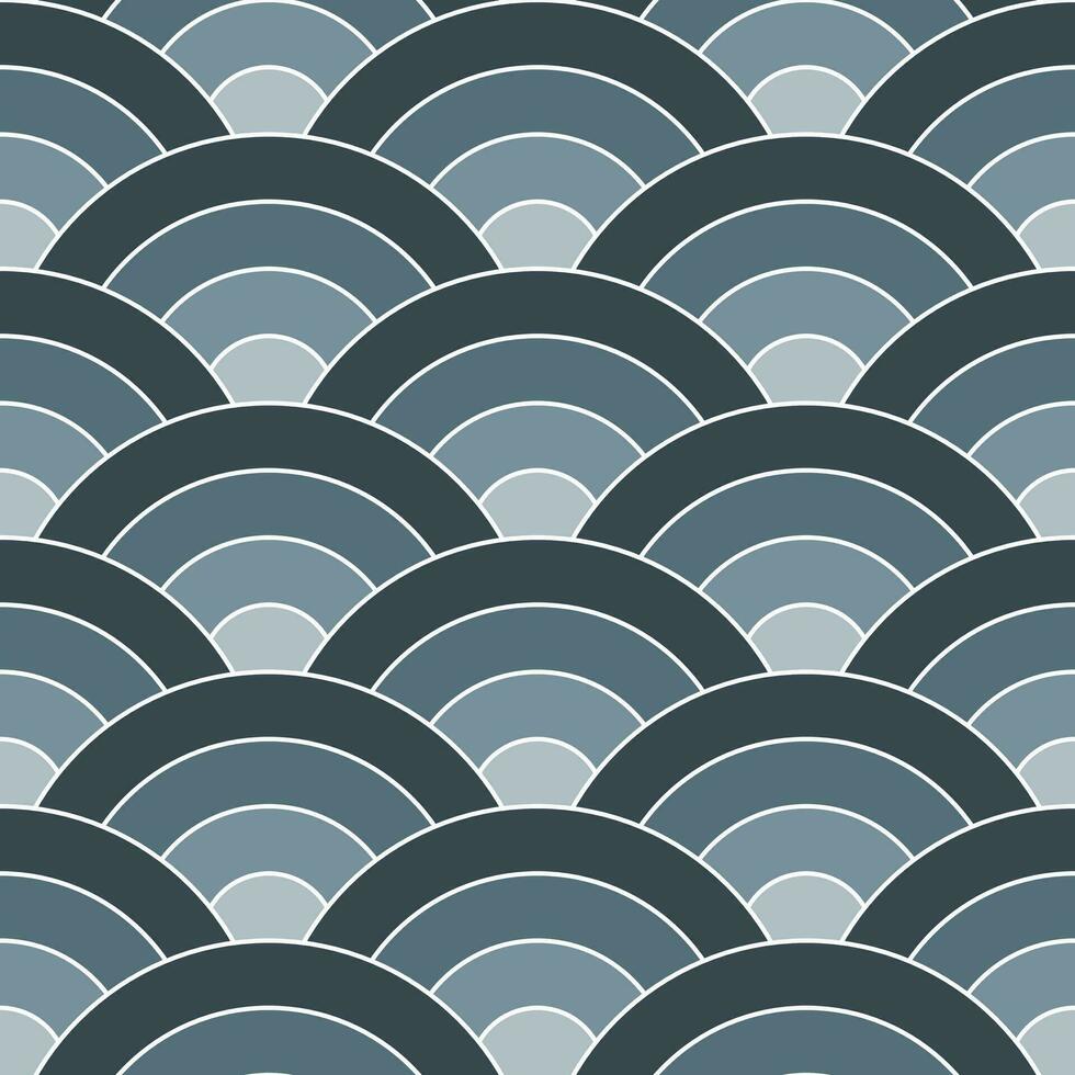 Grey shade of Japanese wave pattern background. Japanese pattern vector. Waves background illustration. for clothing, wrapping paper, backdrop, background, gift card. vector