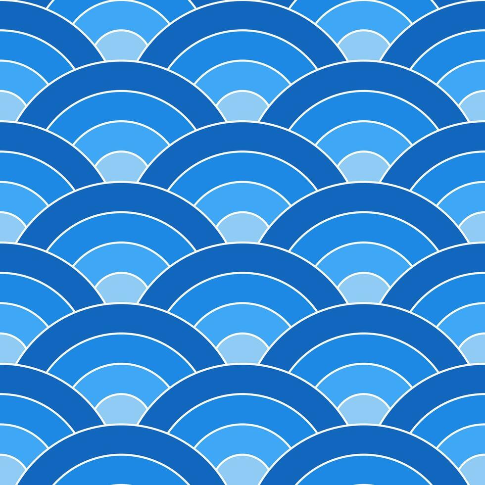 Blue shade of Japanese wave pattern background. Japanese pattern vector. Waves background illustration. for clothing, wrapping paper, backdrop, background, gift card. vector