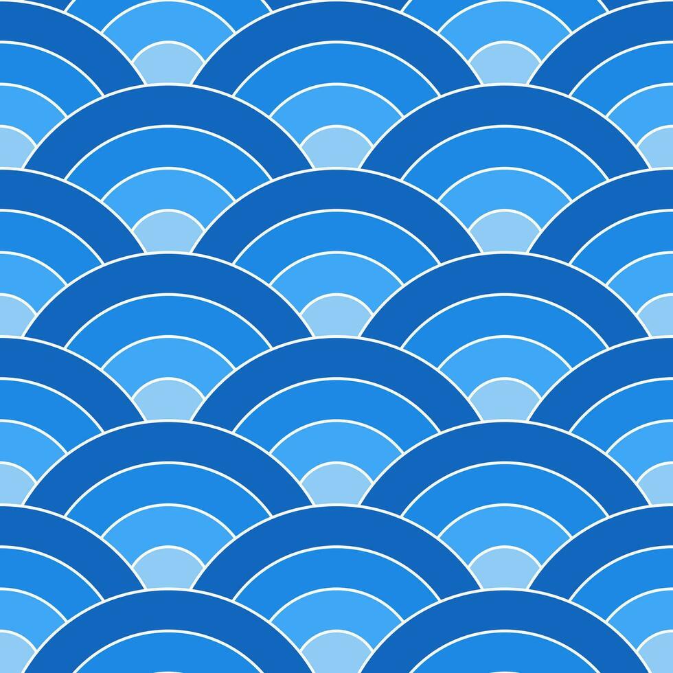 Blue shade of Japanese wave pattern background. Japanese pattern vector. Waves background illustration. for clothing, wrapping paper, backdrop, background, gift card. vector