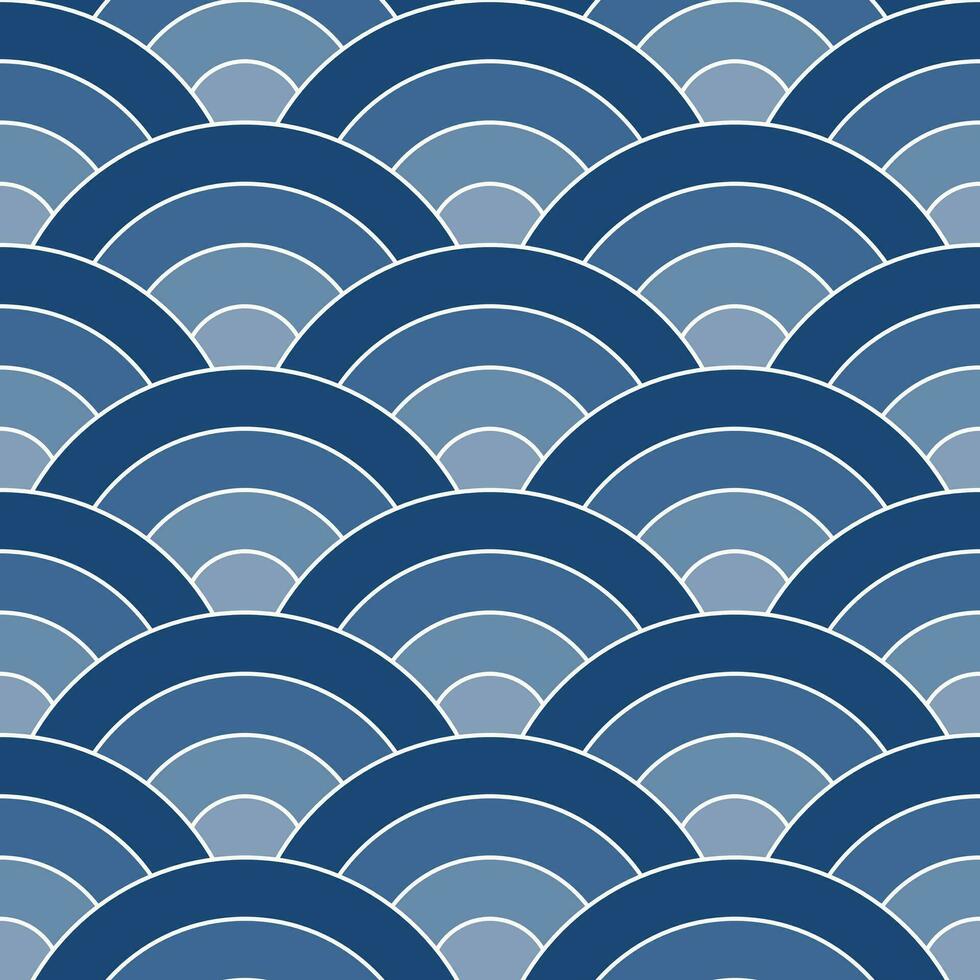 Navy blue shade of Japanese wave pattern background. Japanese pattern vector. Waves background illustration. for clothing, wrapping paper, backdrop, background, gift card. vector