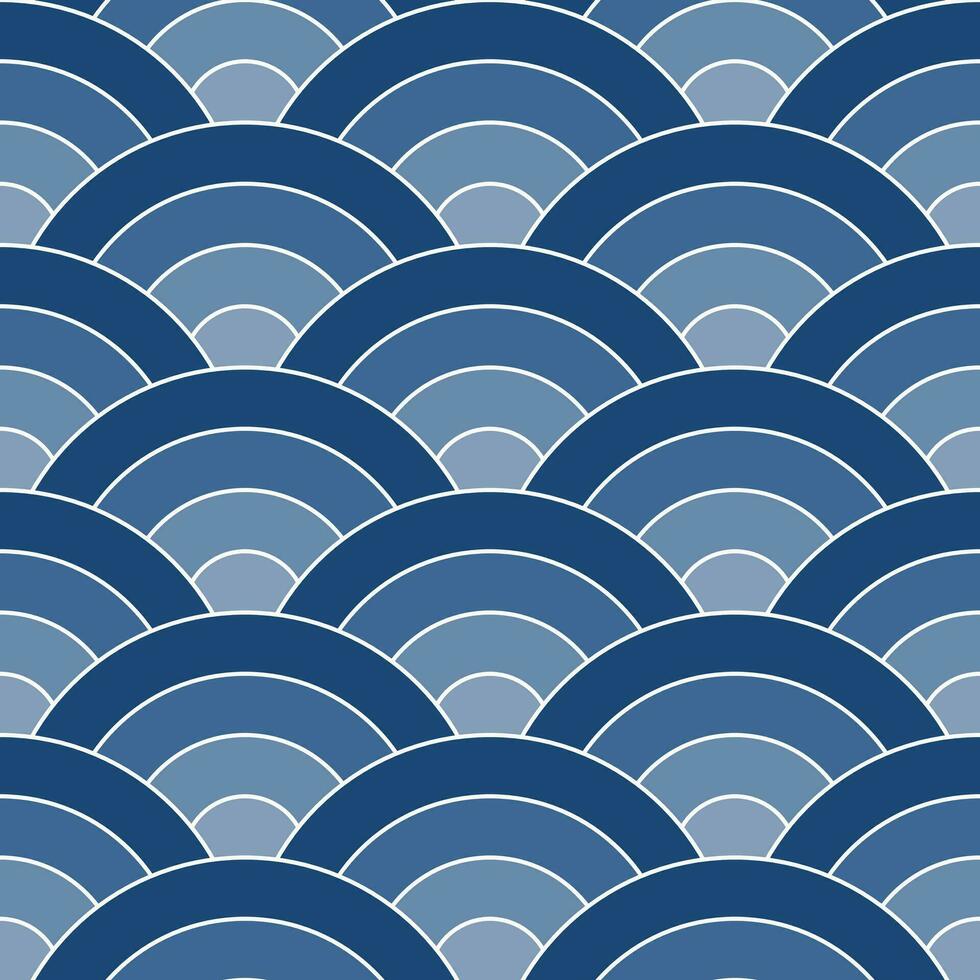 Navy blue shade of Japanese wave pattern background. Japanese pattern vector. Waves background illustration. for clothing, wrapping paper, backdrop, background, gift card. vector