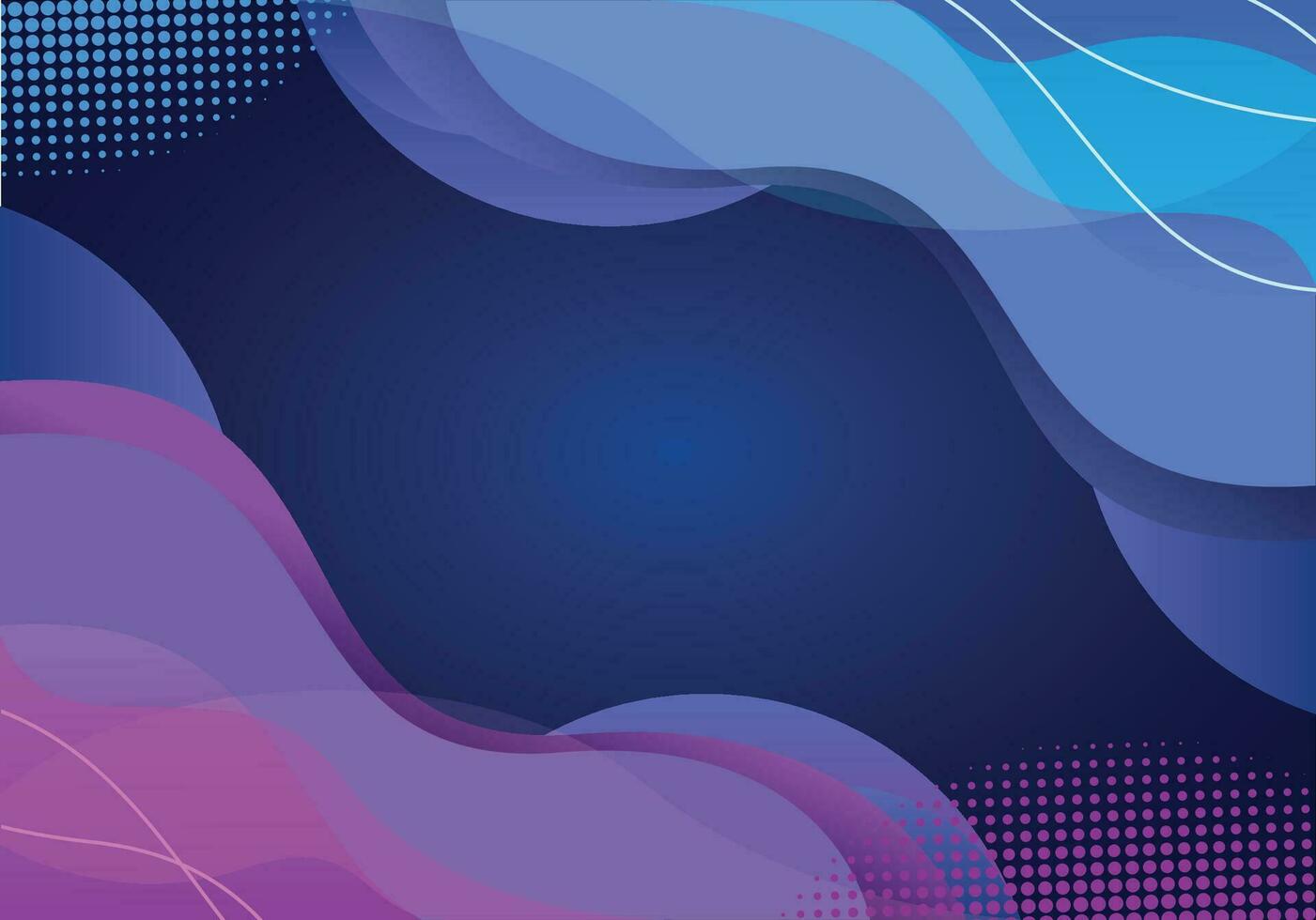 Elegant curved background full of shapes in blue and purple vector